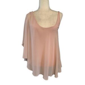 Bebe Solid Baby Pink Flowy Tank Top Xs